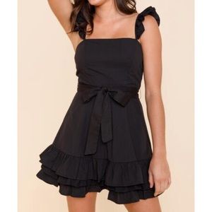 Kelsie Front Tie Ruffled Mini Dress